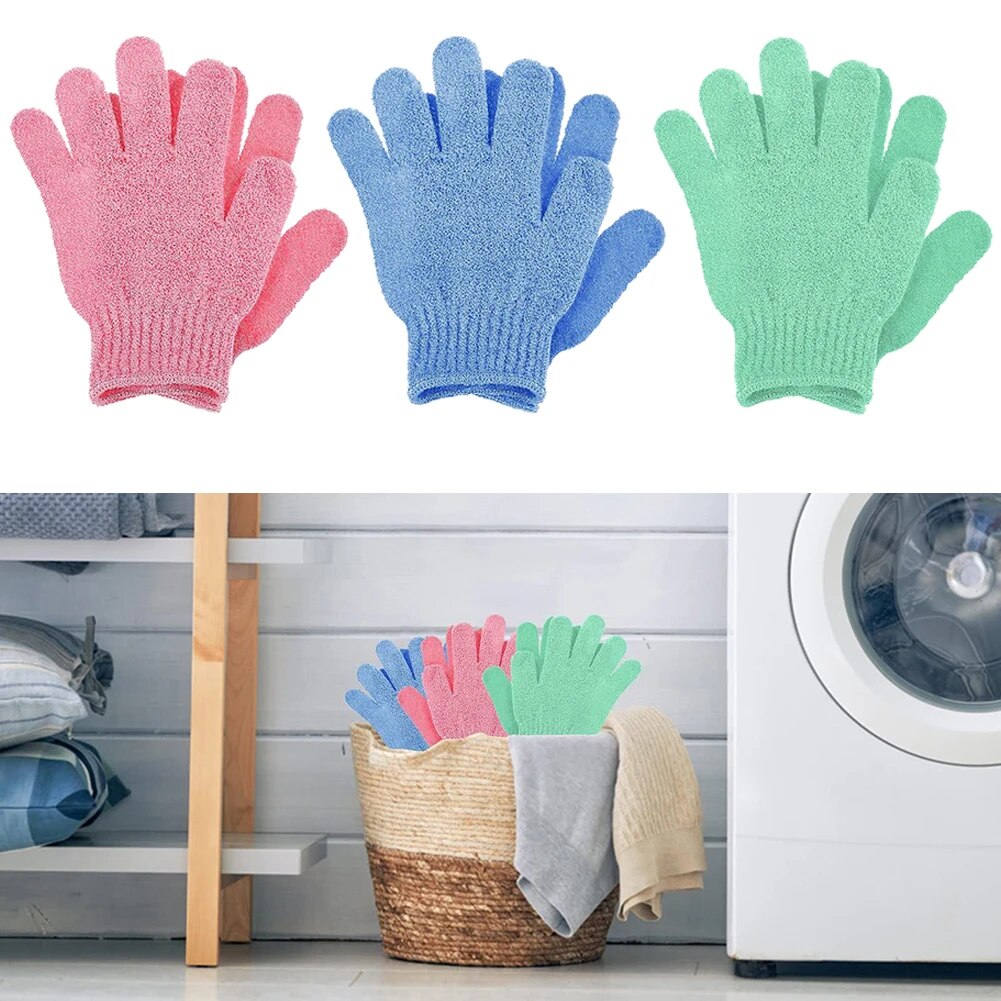 3pairs Exfoliating Glove Moroccan Body Scrub Mitt For Bath Shower Hammam Spa Massage Sponge Body Wash Skin Spa Glove
