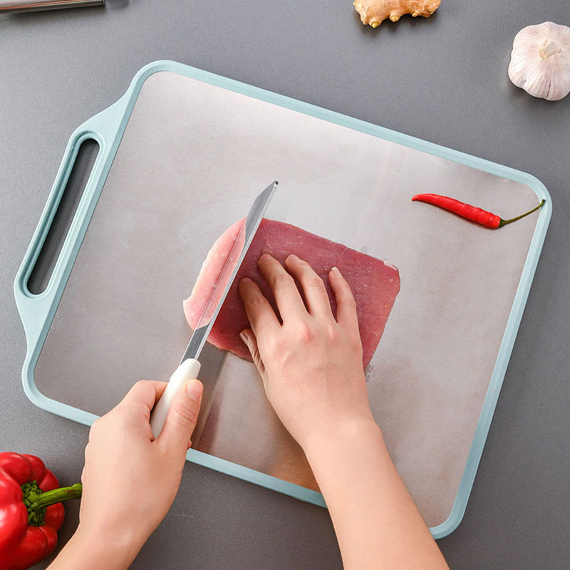 HANGDIAN【Miễn phí vận chuyển】Bảng cắt đa năng hai mặt dày dùng trong nhà bếp để ngăn ngừa nấm mốc, làm tan băng, Bảng cắt dụng cụ cắt rau, Bảng cắt trái cây và thịt