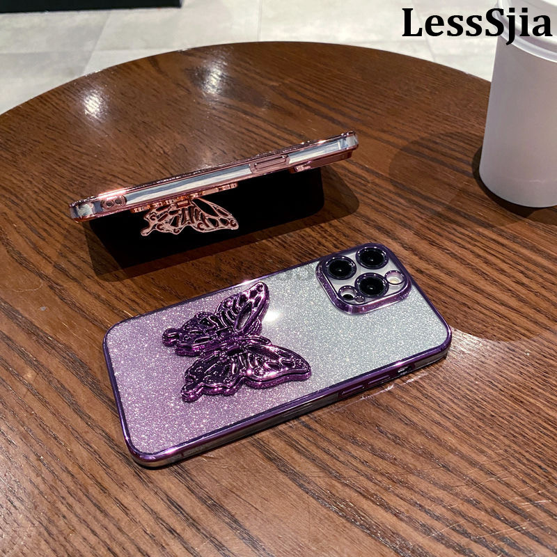 Phone%20cover%20Honor%20X8C%20Back%20case%20with%20Cute%20Butterfly%20Stand%20Luxury%20Slim%20Gradient%20Clear%20Plating%20Glitter%20Girls%20For%20Honor%20X8C%204G%20Phone%20cases%20-%20Image%205
