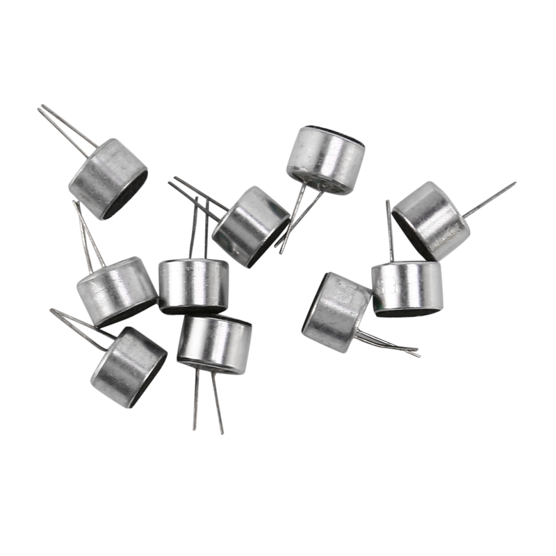 10 Pcs 2 Pin Mini MIC Capsule Electret Condenser Microphone Silver Tone Black