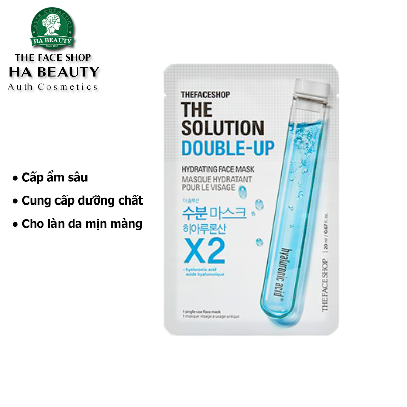 Mặt nạ dưỡng da dưỡng ẩm săn chắc trắng da se khít lỗ chân lông The Face Shop The Solution Double Up Mask Sheet 20ml