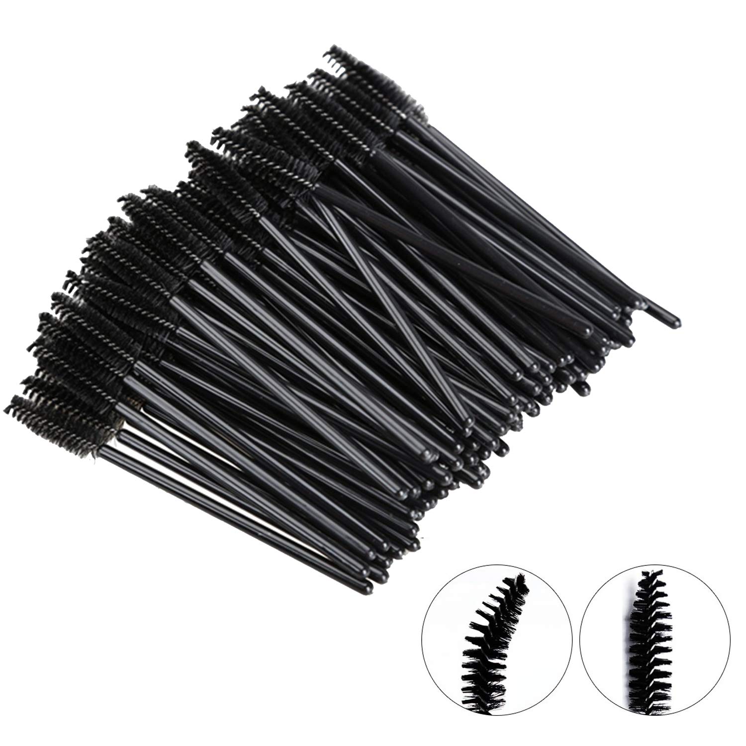 Eyelash Spoolies Eyelashes Brush for Eyelash Extensions and Eyebrow Brush (Black)