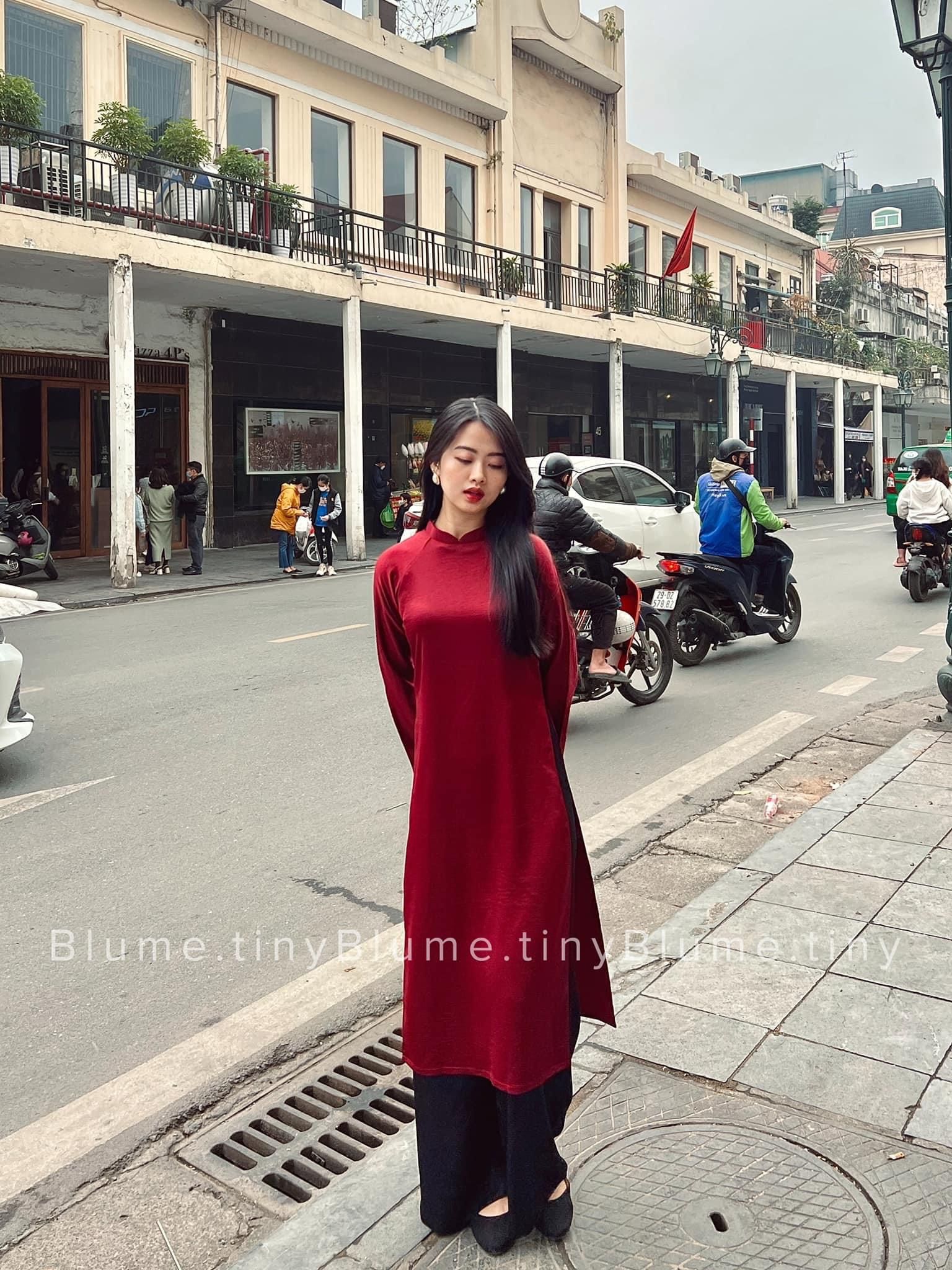 Áo Dài Cách Tân Dáng Xuông May Sẵn , Chất Lụa 2 Tà Cao Cấp.