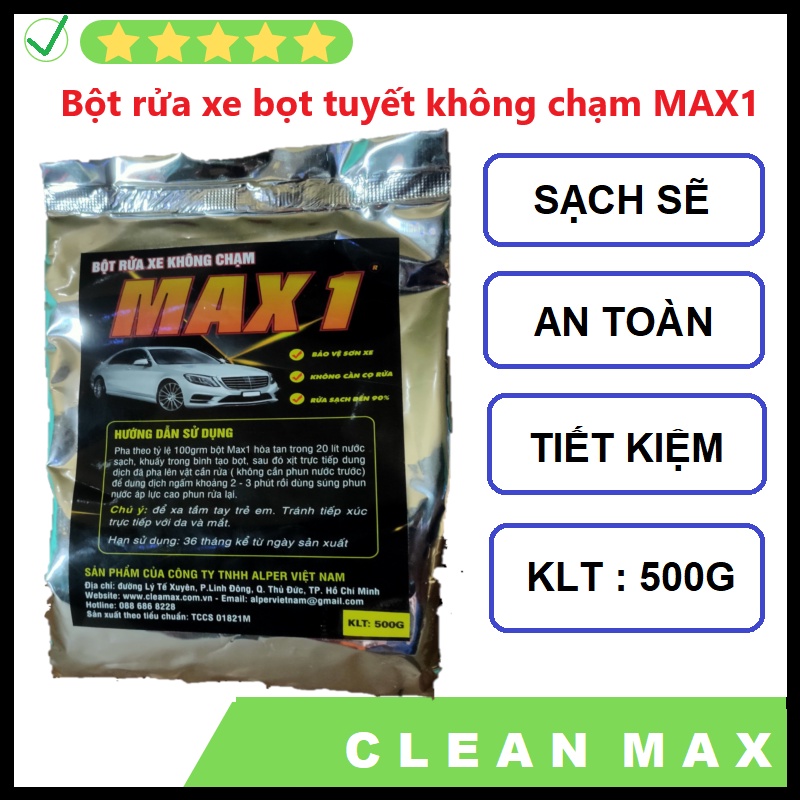 Bột rửa xe bọt tuyết không chạm WASHMAX Max1 gói 500gam