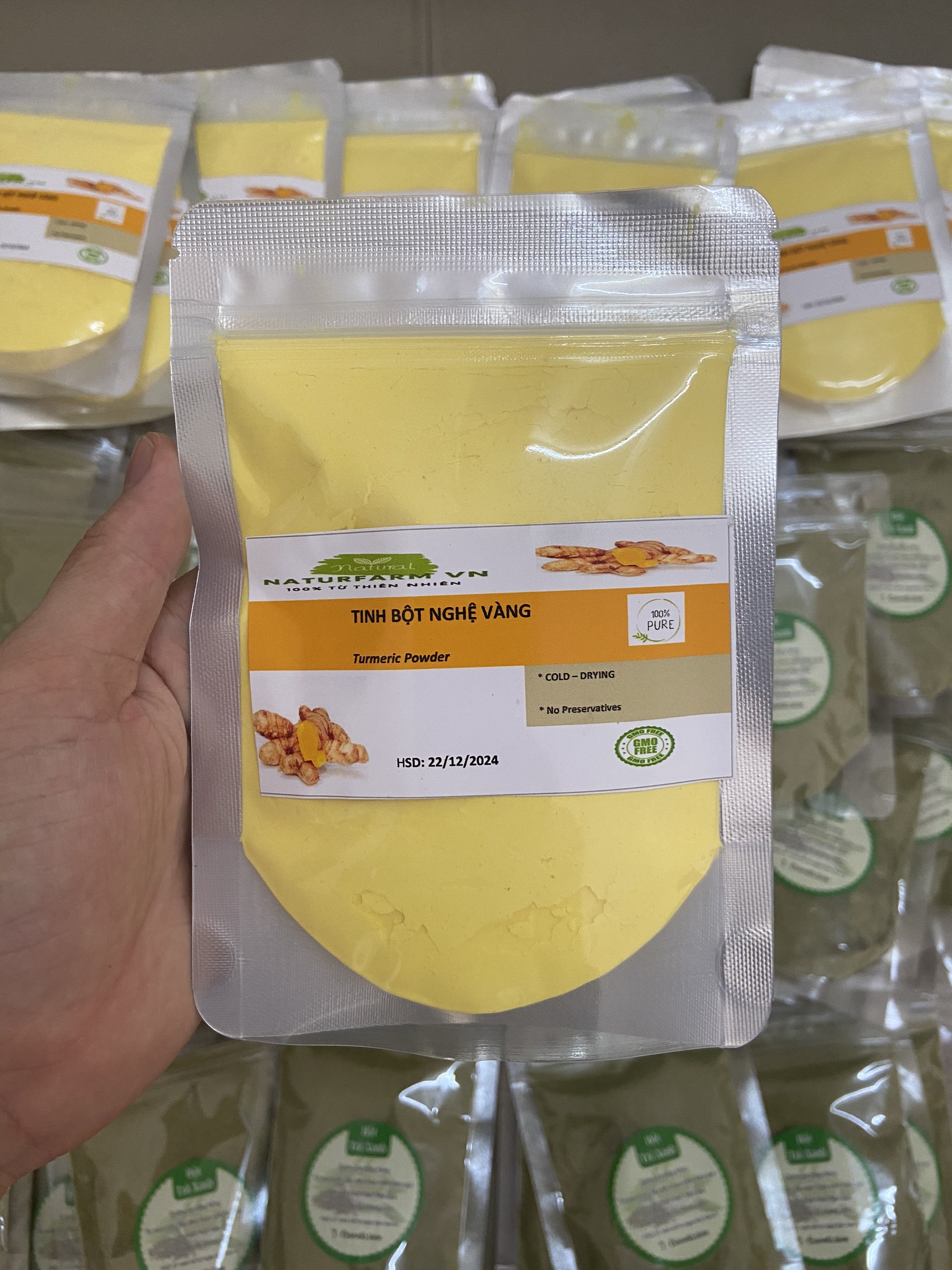 Tinh Bột Nghệ Vàng Nguyên Chất Đắp Mặt Nạ 100gram