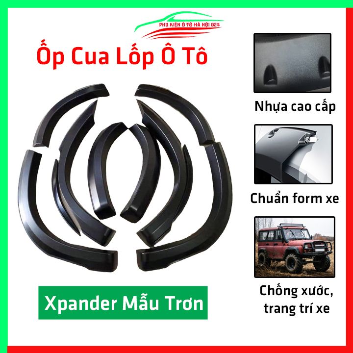 Bộ ốp cua lốp bánh xe ô tô Xpander 2018-2024 Mẫu Trơn, độ viền cua lốp bảo vệ, trang trí xe hơi