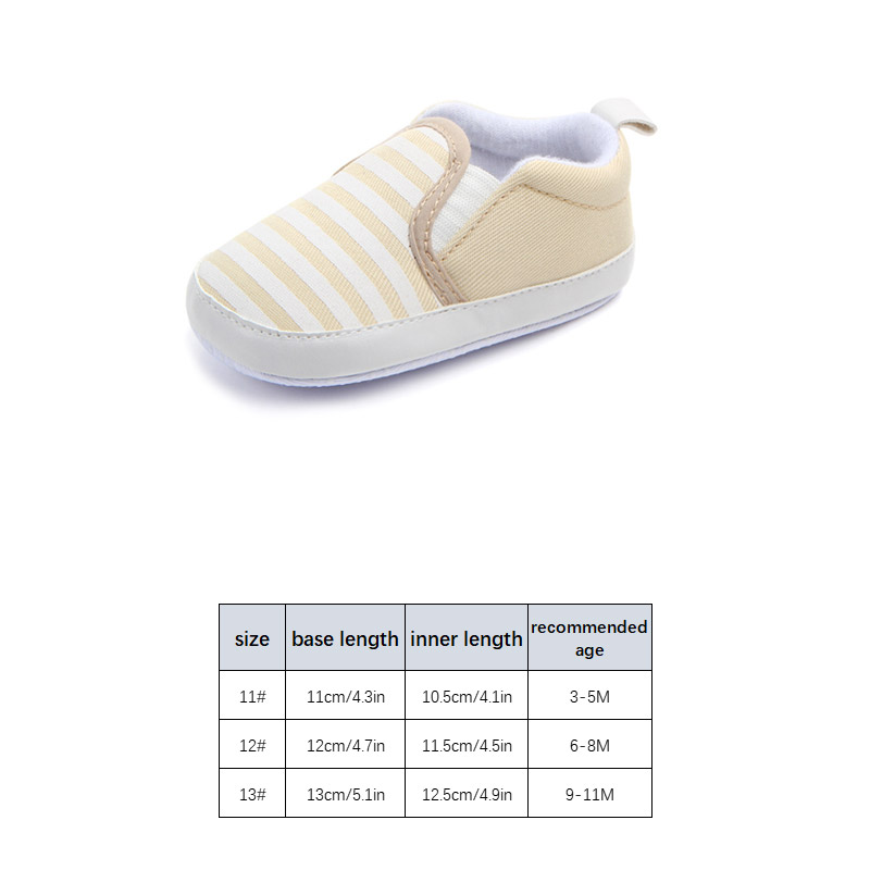 DENOSWIM 3-11M Korean Baby Striped Shoes for Girls Boys Fashion