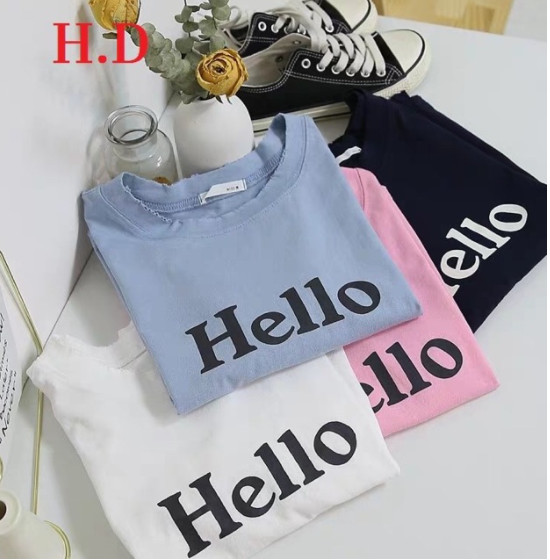 Áo Croptop Hello dáng rộng LD11