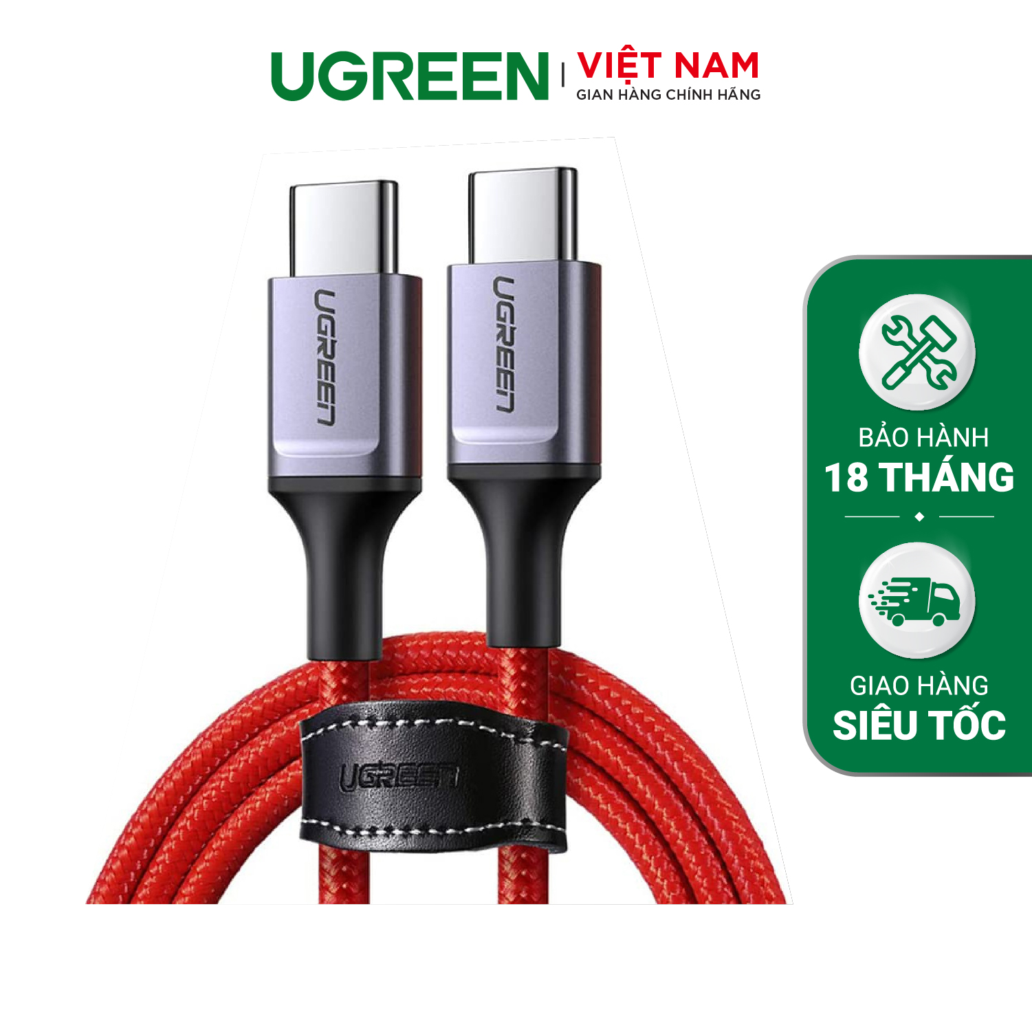 Cáp sạc nhanh Type C UGREEN US296 - Truyền dữ liệu tốc độ cao - Sạc nhanh PD60W,dòng tối đa 3A - Dây bện nylon chống rối - Hàng phân phối chính hãng - Bảo hành 18 tháng 1 đổi 1