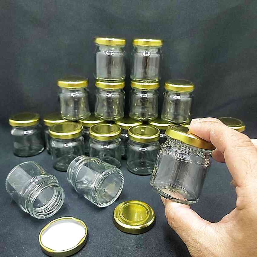 Tiny pot 50ml – Yellow Tin cap - combo 12 pots