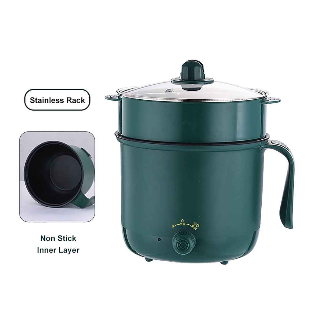 Electric Cooking Machine 220V 50Hz Household Mini Multifunction Single/Double Layer Hot Pot Rice Cooker Non-stick Pan Pots 1.8L