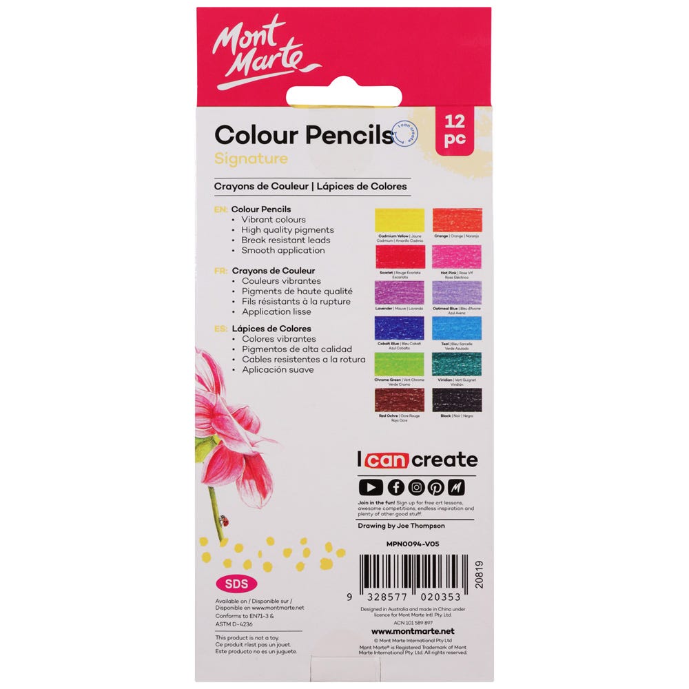 Mont Marte Color Pencils 12pc.