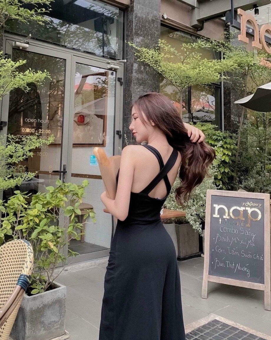 Đầm đi tiệc thun gân xẻ tà rút dây, đầm hai dây nữ cổ vuông tôn dáng, váy body maxi xẻ tà, váy ôm mặc đi chơi sang chảnh