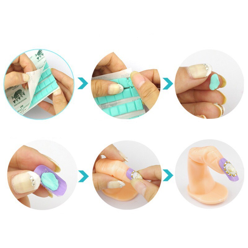 Keo đa năng nail dán móng, đất sét gắn móng giả tập vẽ