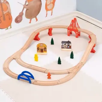 battery operated wooden train set