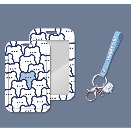 Full screen bear card cover key ring card case identification, subway bus access control campus dining access control card case