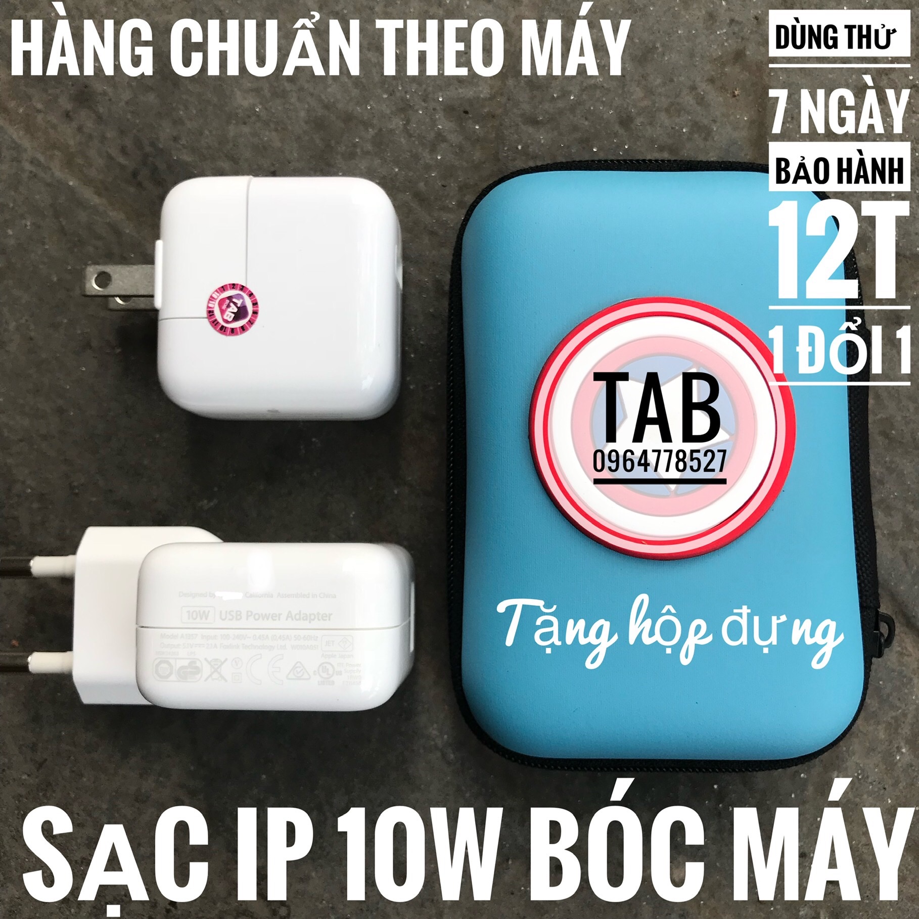 Củ Sạc IPad 10W Zin Bóc Máy (TẶNG HỘP ĐỰNG) - Bảo hành 12 tháng 1 đổi 1