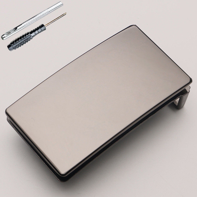 Belt head men's smooth buckle head 3.5CM inside punched nail buckle belt alloy non-rusting flat pants belt head