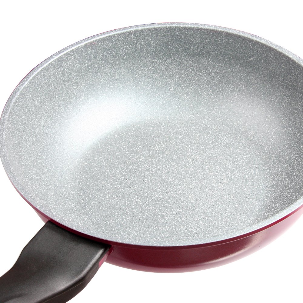 {Genuine} cheap open-28 cm deep Korean technology ecoramic ceramic non-stick pan Red