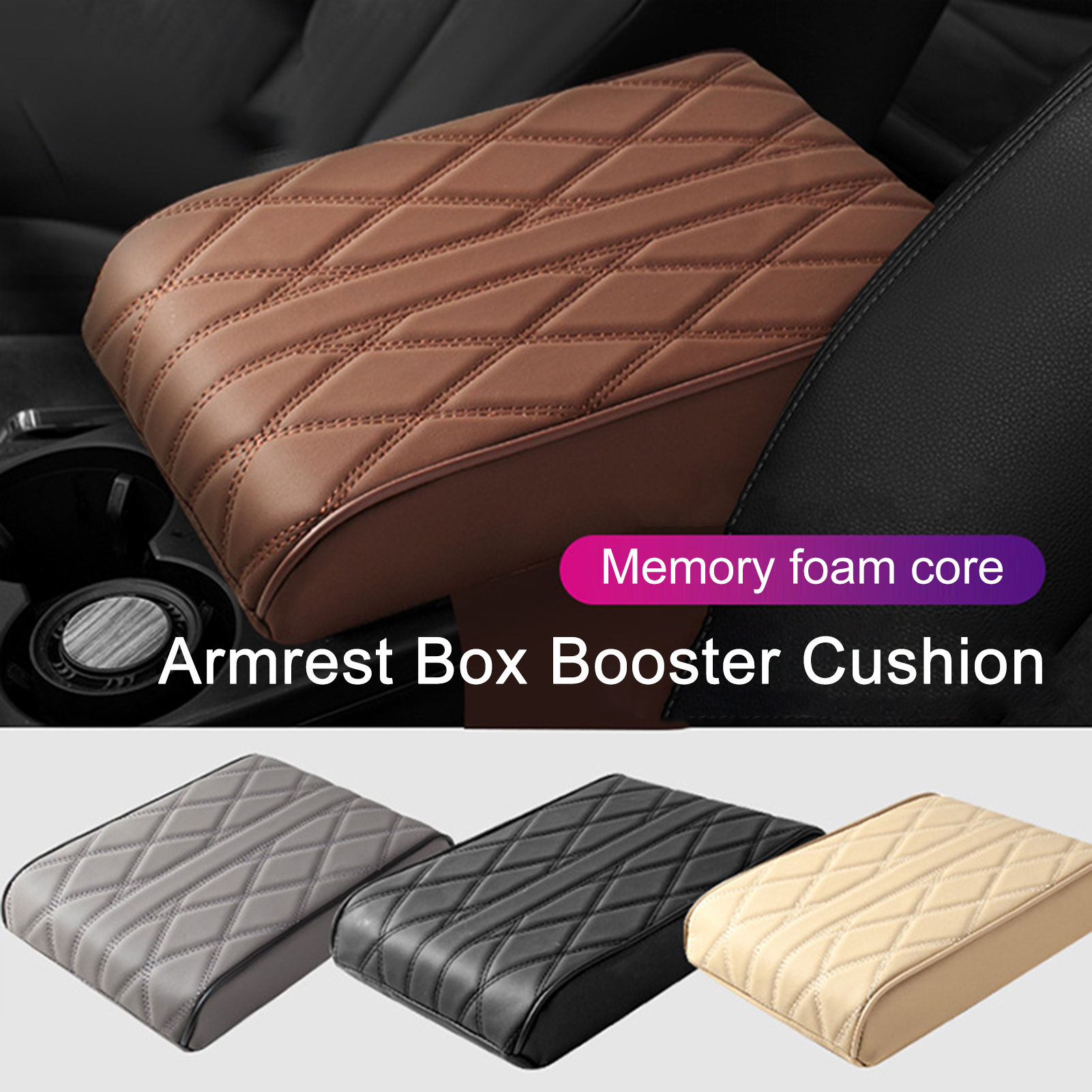 Car Armrest Box Pad Armrest Cushion Soft Fabric Car Armrest Box Pad  Scratch-proof Universal Central Control Armrest Cover for Car Accessories