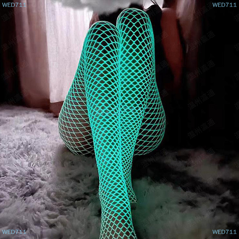 Sexy Women Luminous Fishnet Stockings Glow in the Dark Fishnets