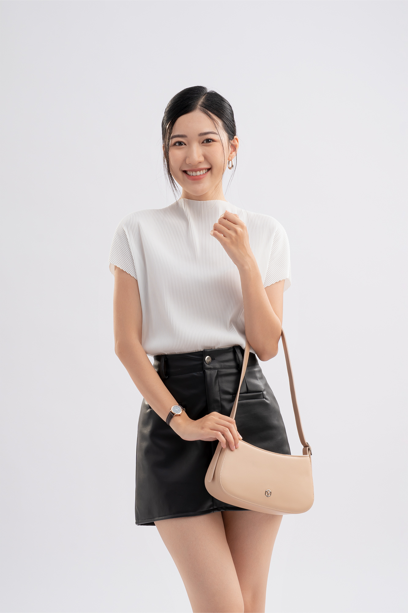 Túi Yuumy (Thời trang nữ kiểu dáng basic size 24 - Túi đeo vai da Seasand YN228)
