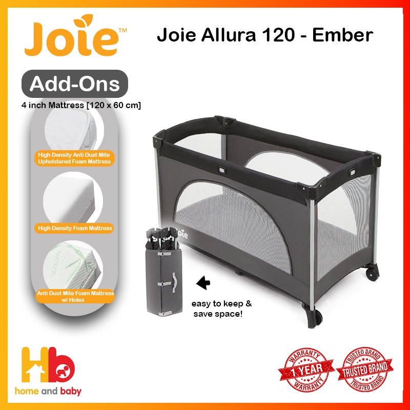 Joie Allura 120 Baby Cot Add On Mattress (120 x 60 cm, Inch