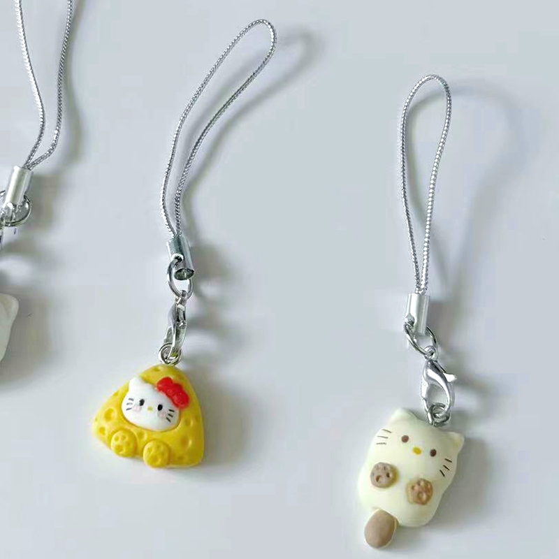 Hello Kitty Rope Chain Ins Style Hello Kitty Phone Chain Sweet Cartoon Cat Pendant Earphone ...