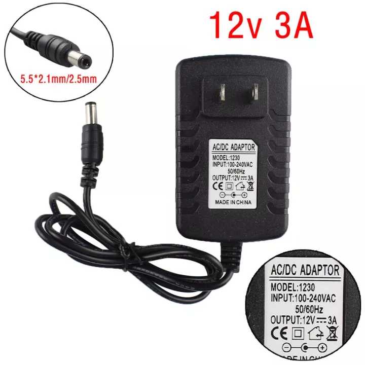 Power supply 12V 3A 36W AC to DC Power adapter Multi size plug selection