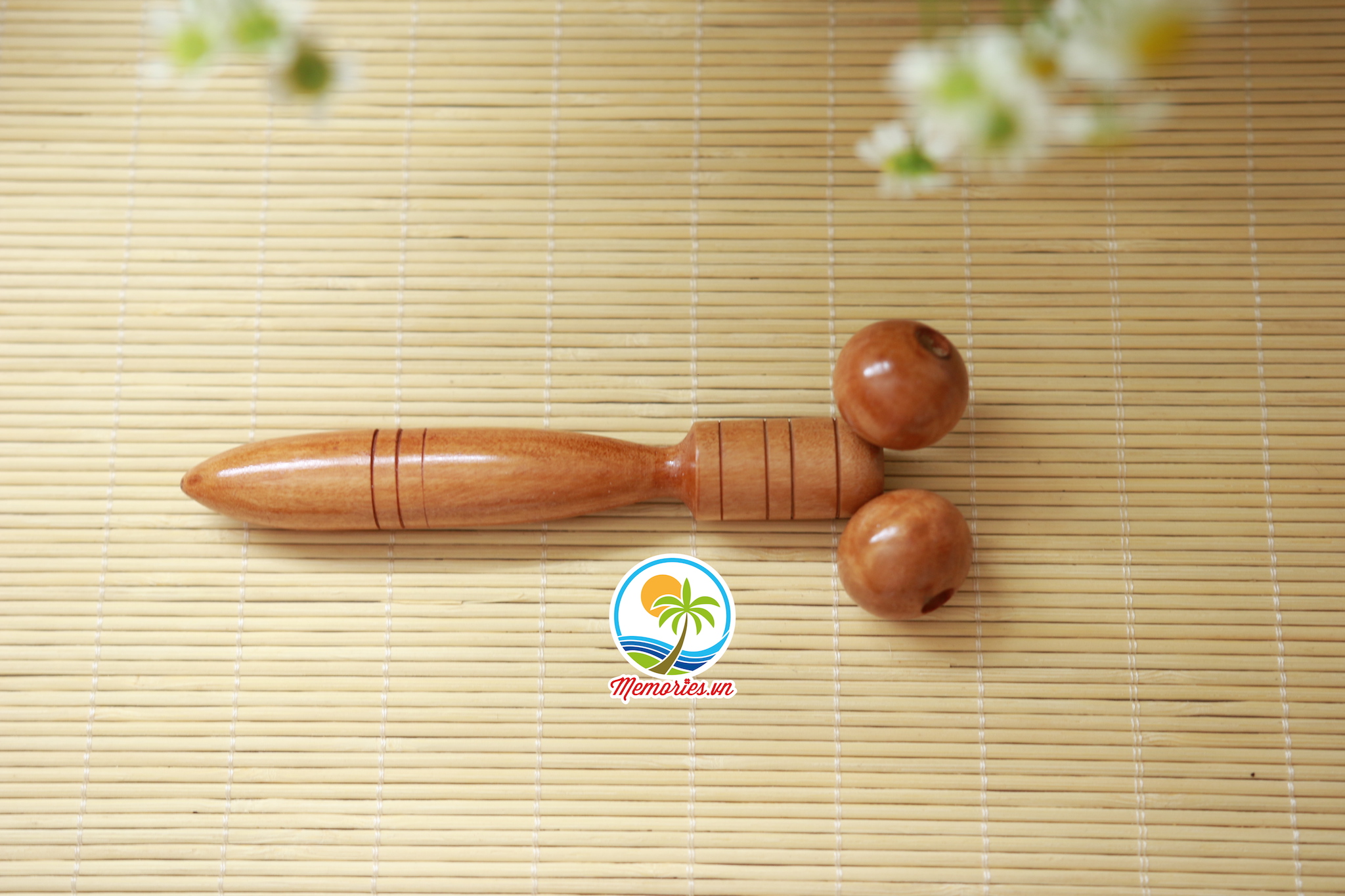 Cây Lăn Massage Mặt Cổ Mũi Làm Bằng Gỗ Dừa