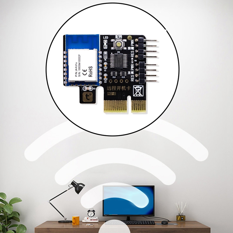 Tuya Computer Power Reset Switch PCIE Card Smart WiFi for Desktop Computer APP Remote Control for Google Home,Echo,Siri