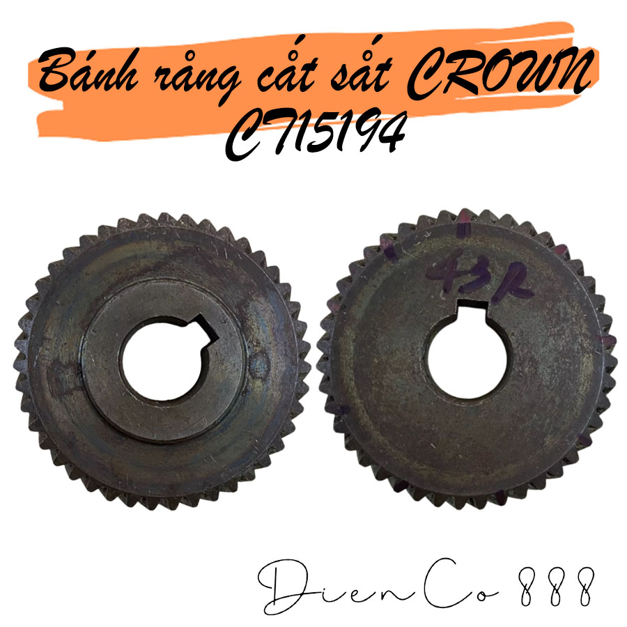 (Helical Gear 43) Nhông bánh răng cắt sắt CROWN (43 răng kích thước 17x59x16) - Dùng với rotor 7 Răng