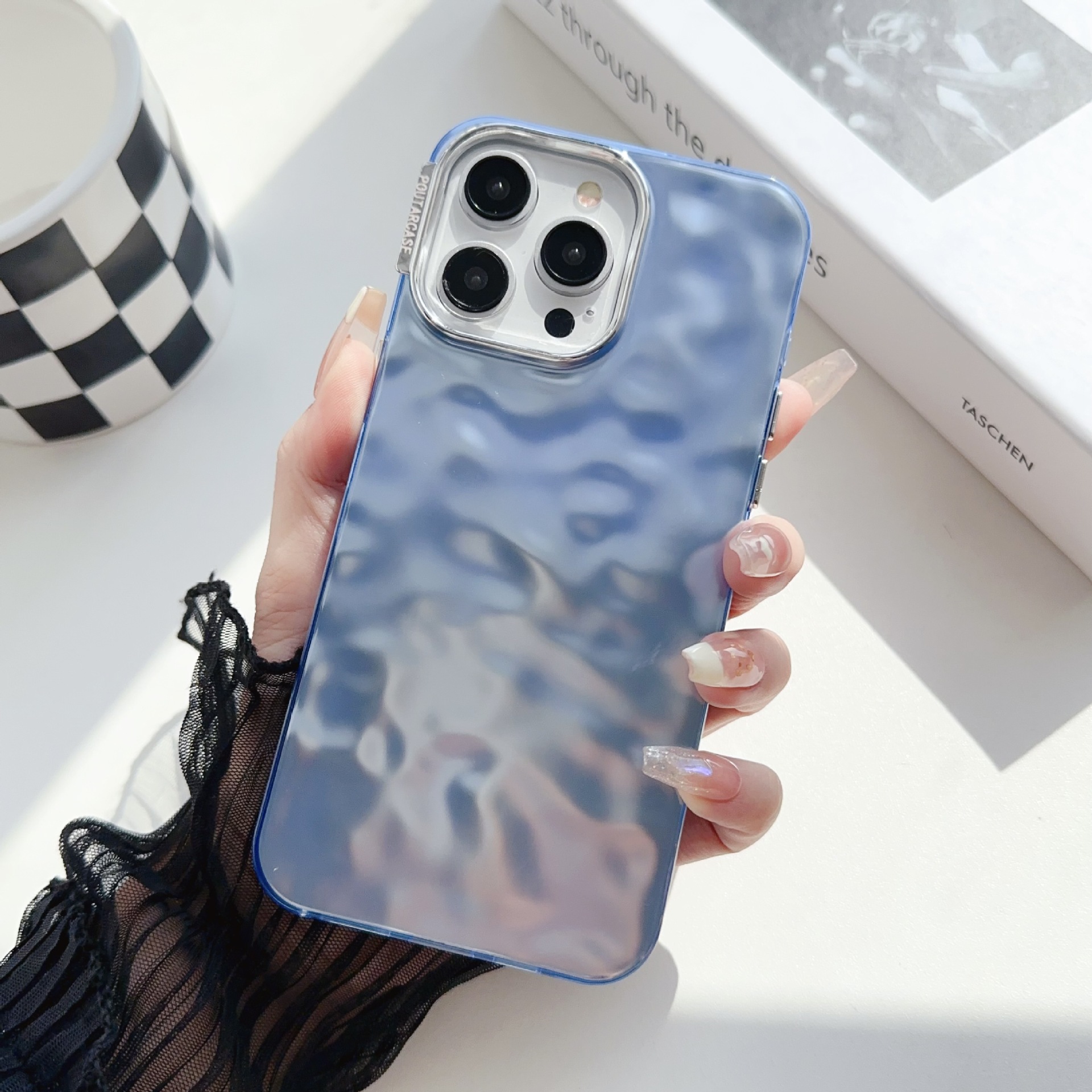 KISSCASE Electroplated Wrinkled IMD Phone Case for IPhone 15 Pro Max Case Solid Matte Anti Fingerprint Shockproof Acrylic Case for IPhone 14 13 12 11 Pro Max 14 Plus Back Cover
