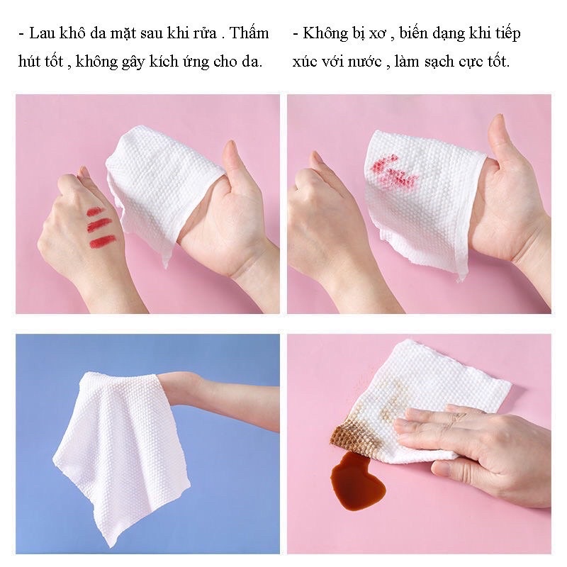 Cuộn khăn khăn tẩy trang, lau mặt dùng 1 lần.