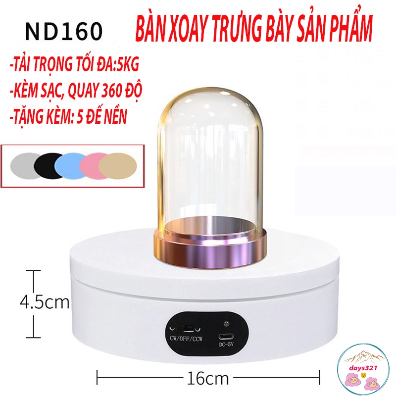 Đế xoay, bàn xoay trưng bày chụp hình ảnh sản phẩm xoay 360 độ đủ 2 màu đen, trắng - MSP831862
