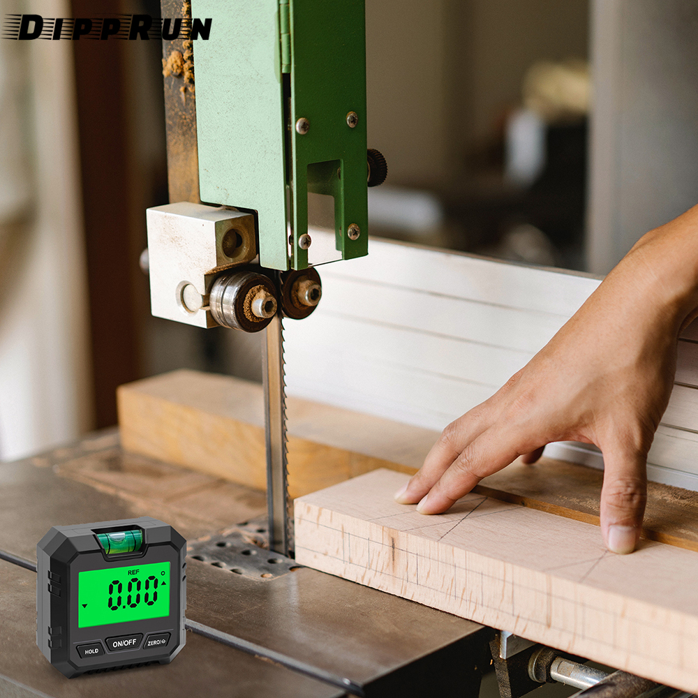 DIPPRUN 90° Digital Level Protractor Inclinometer Magnetic Base Digital Angle Gauge with Backlight Level Tester Measuring Tool