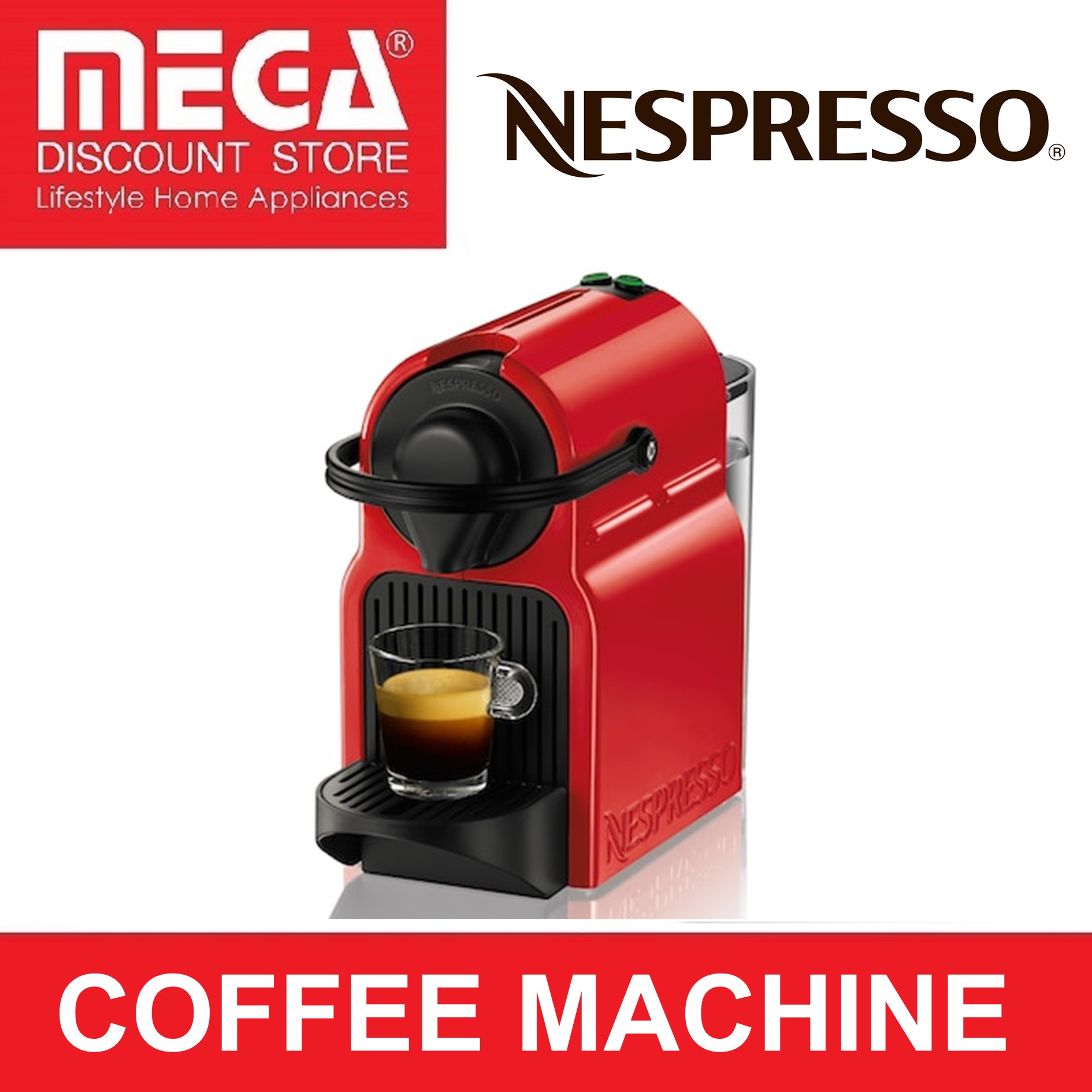 NESPRESSO INISSIA COFFEE MACHINE + FREE 