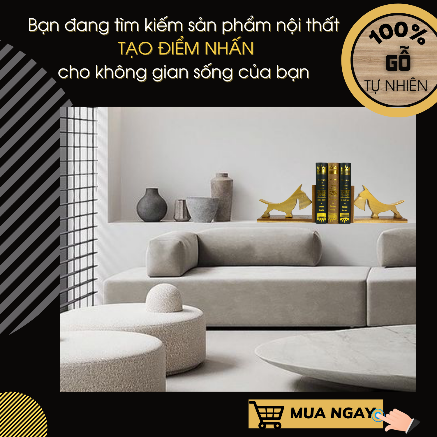 CHẶN SÁCH (BOOKEND) Cặp chó Vàng sang trọng