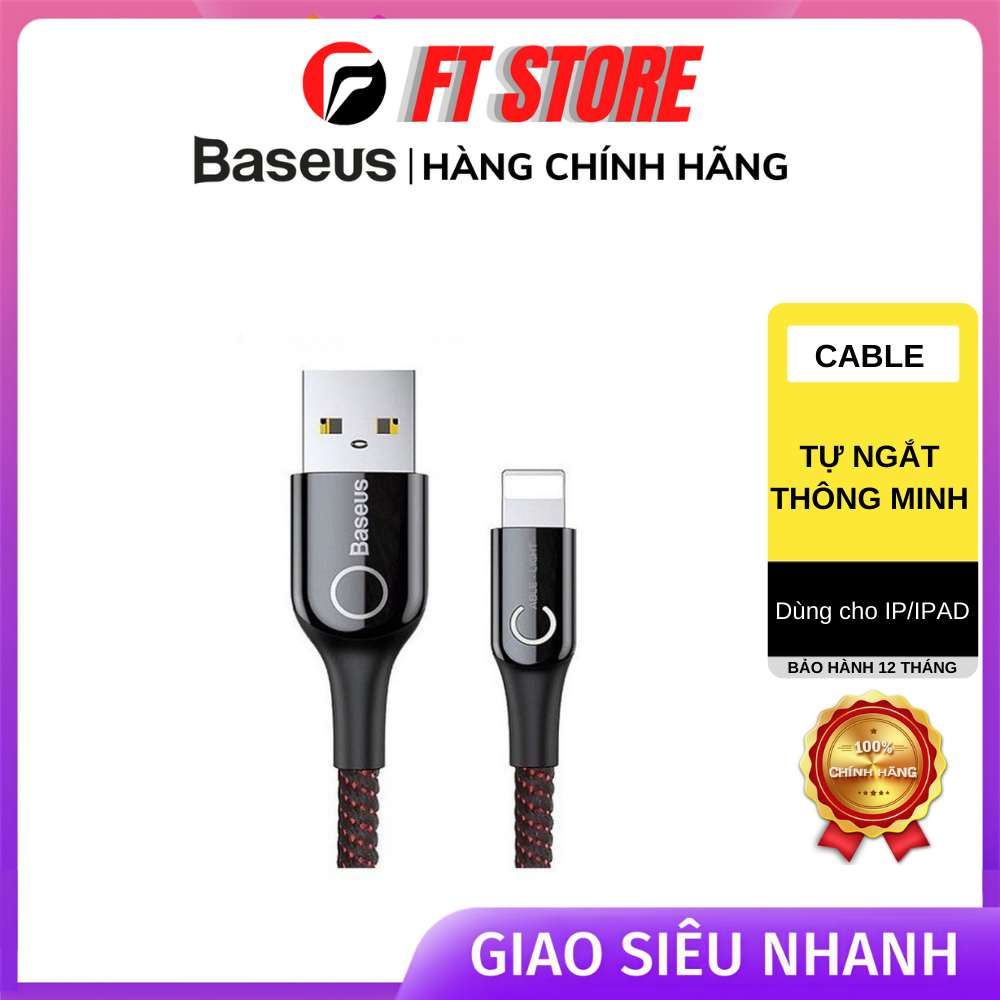 [GIAO HÀNG NHANH] Cáp sạc nhanh Baseus tự ngắt thông minh (TypeC/Linghtning)