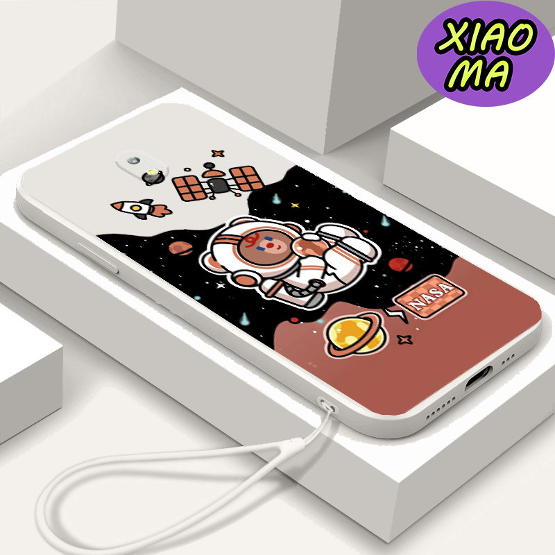 For Samsung J3 Pro CellPhone Case Cute Bear Universe Moon Pattern Candy Color Phone Case