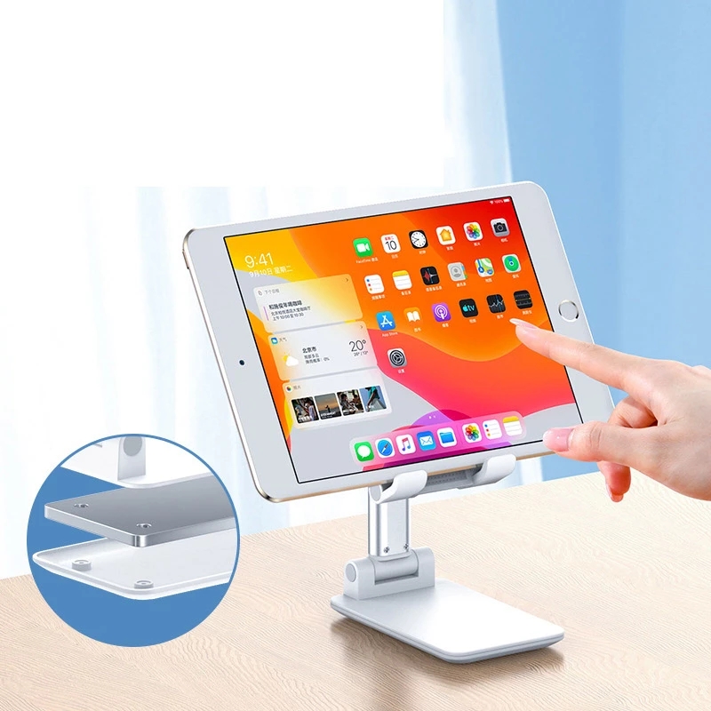 KIPRUN Universal Phone Stand Tablet Phone Holder Desktop Tablet Holder Table Cell Foldable Extend Support Desk Mobile Phone Holder Stand For Android iPhone iPad Adjustable