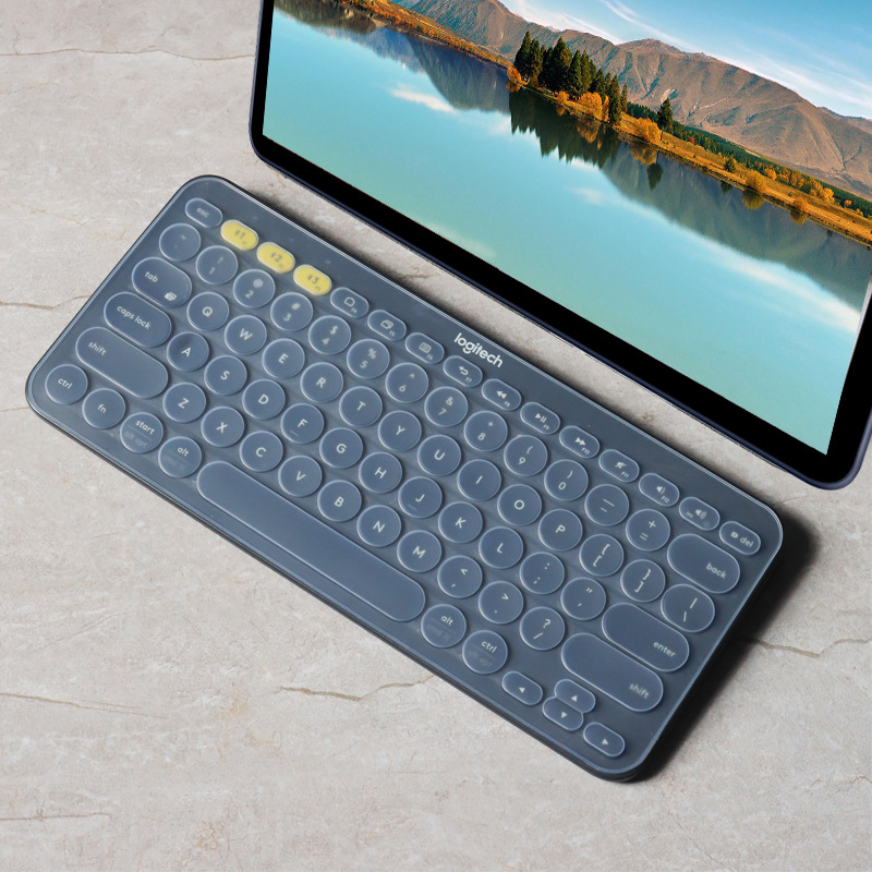 Suitable for Logitech Logitech Bluetooth keyboard membrane K380 notebook tablet IPAD computer dustproof silicone cover pad. 