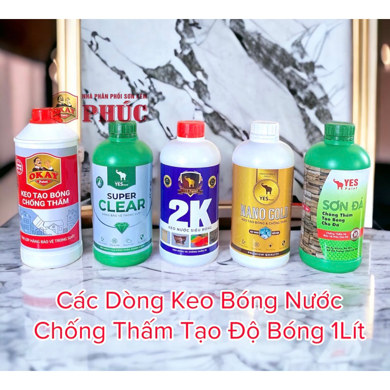Các dòng keo bóng nước chống thấm 1L