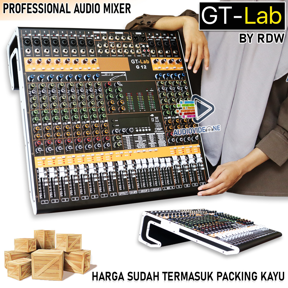 Mixer GTLab G12 12 Chanel Premium 4 Bus With 199 Dsp FX Mixer Audio By
