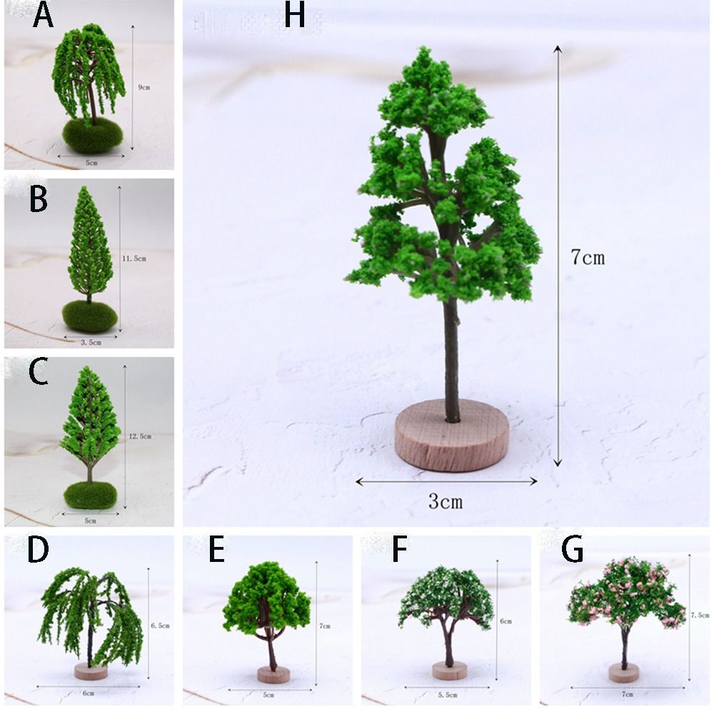 DIY Crafts Plastic Model Trees Natural Green Artificial Moss Rocks ...