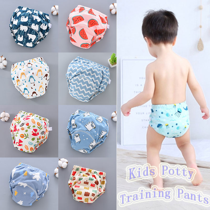 Potty Training Pants Cotton Washable Nappy Diaper Child Kid Toddler 