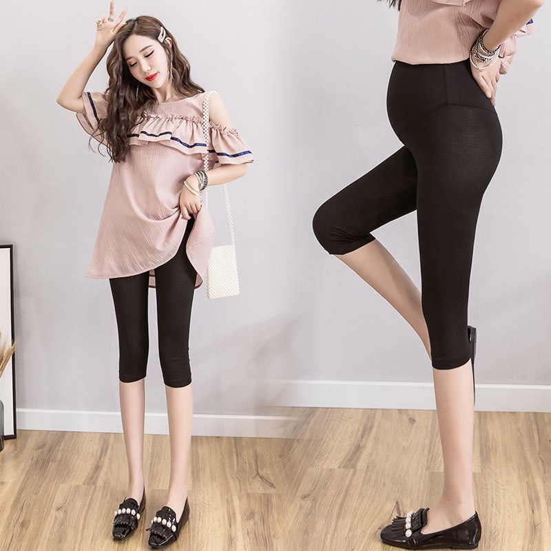 Quần bầu legging lửng nâng mông hàng đẹp (có đáp bụng và chun chỉnh)