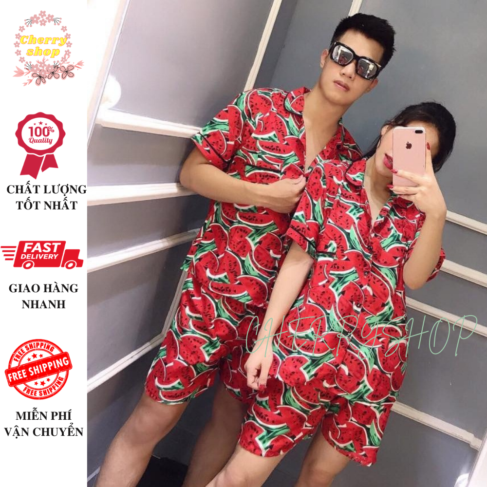 [HCM]Đồng phục nhóm, đồ đôi nam nữ đi biển họa tiết dưa hấu đỏ (7 - 120 ký)