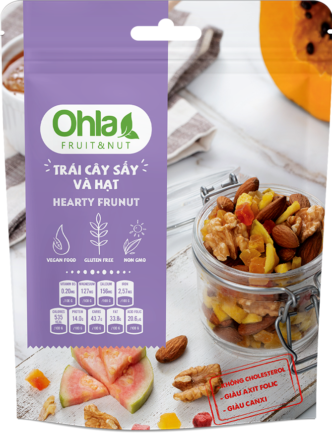 COMBO Bộ đôi năng lượng Hearty ( 1 NCDD Hearty 180gr và 1 Trái Cây Sấy Mix Hạt Hearty 100gr)