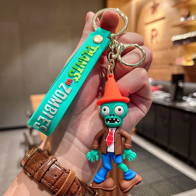 RtoCK Plants Vs. Zombies Keychain Pendant Skull Doll Small Gift Bag Accessories